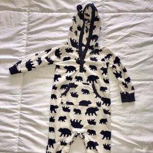 Carters Bear Print Fleece Body Suit